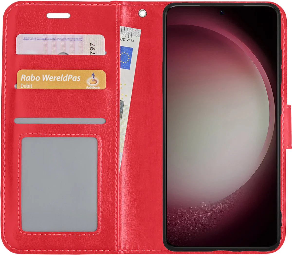 Wachikopa Echtleder Wallet Case für Samsung Galaxy S25 Ultra – Handgefertigt, Rot