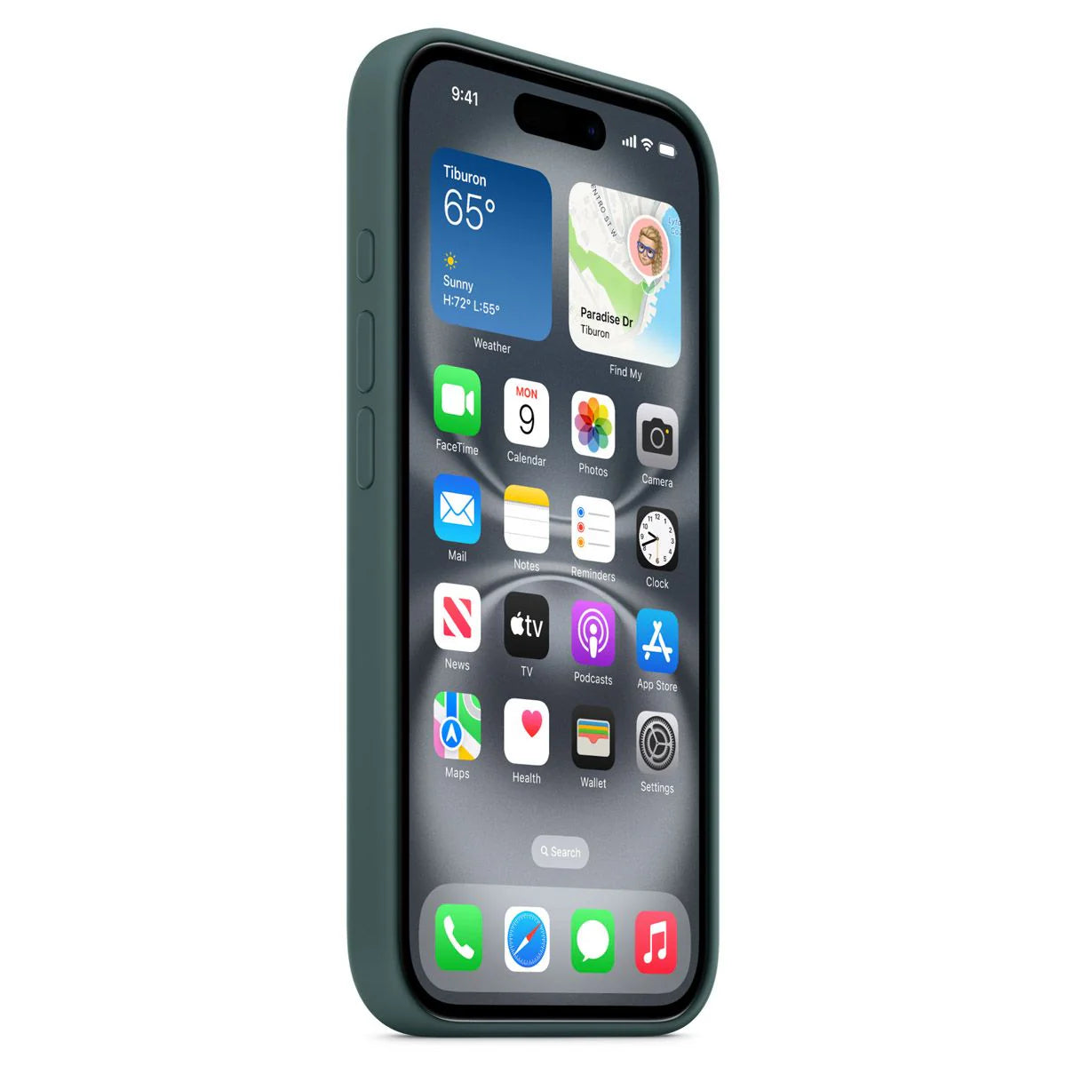 Apple Silikon Case mit MagSafe für iPhone 16 – Lake Green
