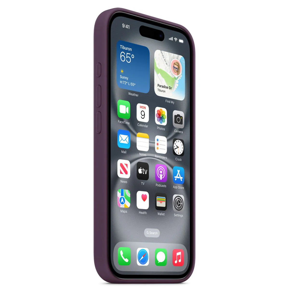 Apple Silikonhülle für iPhone 16 – Dunkelviolett