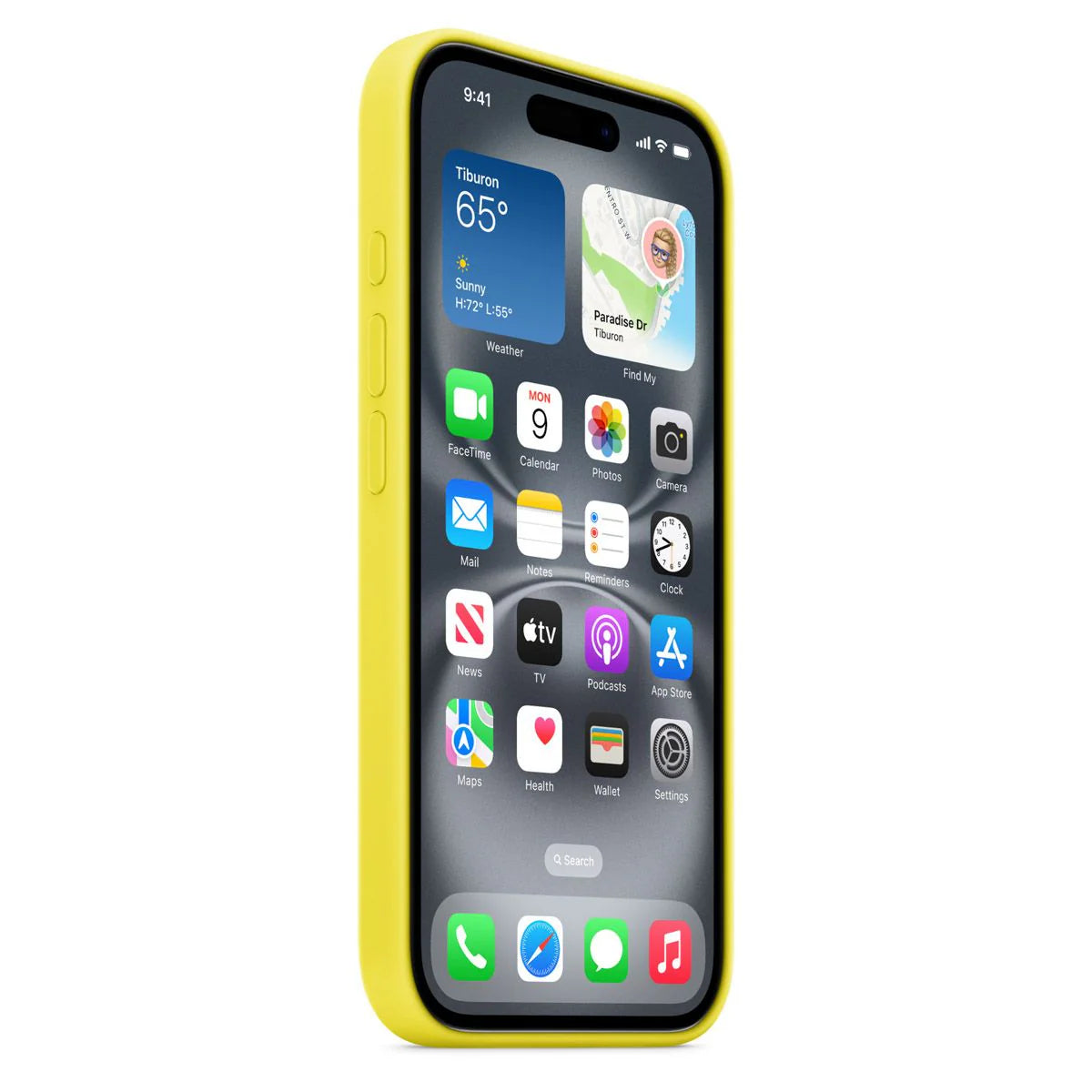Apple Silikon Case mit MagSafe für iPhone 16 – Star Fruit (Gelb)