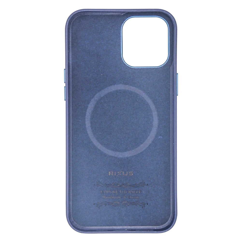RIXUS Silikonhülle mit MagSafe für iPhone 12 Pro Max – Blaugrau & alltagstauglich