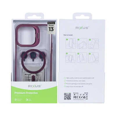 RIXUS Metal Lens Protection MagSafe Case für iPhone 13 – Violett