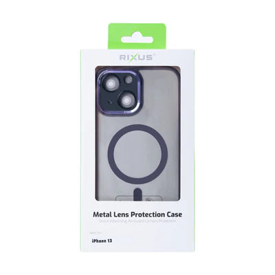 RIXUS Metal Lens Protection MagSafe Case für iPhone 13 – Transparent/Lila
