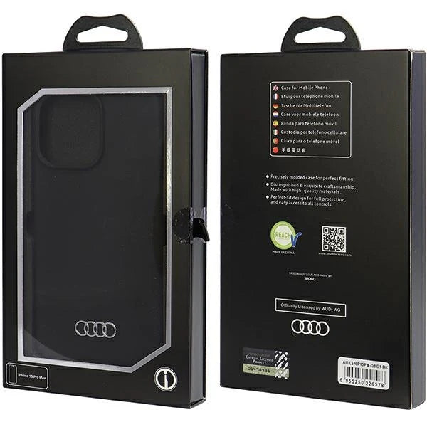 Audi Silikon Schutzhülle Schwarz für iPhone 15 Pro Max