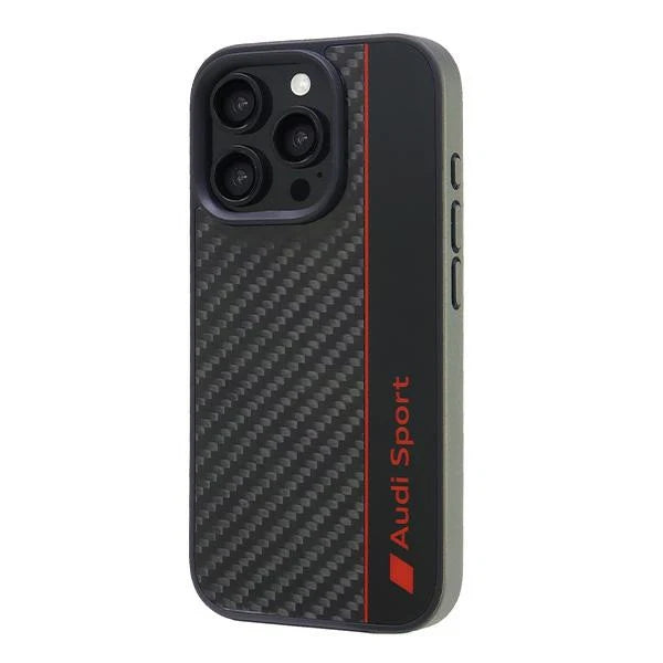 Audi Sport Hülle für iPhone 16 Pro – Carbon Look mit Racing-Feeling