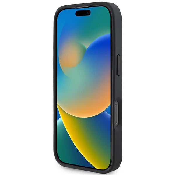 BMW M Collection Hülle für iPhone 16 Pro – MagSafe-kompatibles Hardcase mit Racing-Streifen – Schwarz/Multicolor