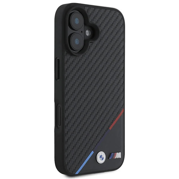 BMW M MagSafe Hülle für iPhone 16 – Carbon Look mit M-Streifen