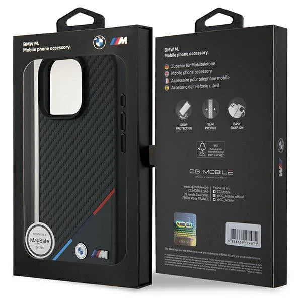 BMW M Carbon Look Hülle für iPhone 16 Pro – MagSafe trifft Motorsport