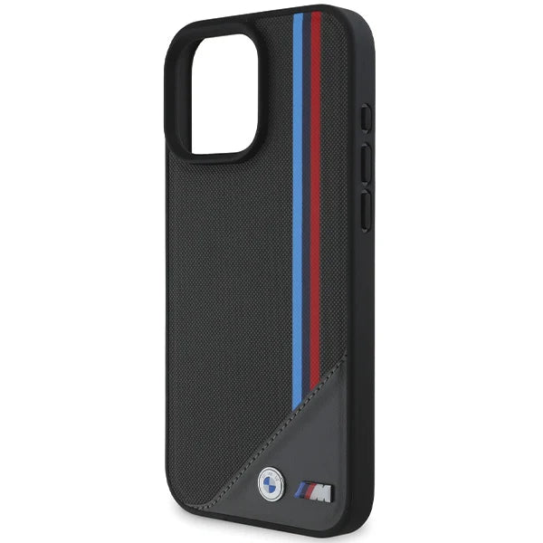 BMW M MagSafe Hülle für iPhone 16 – Textil mit M-Streifen
