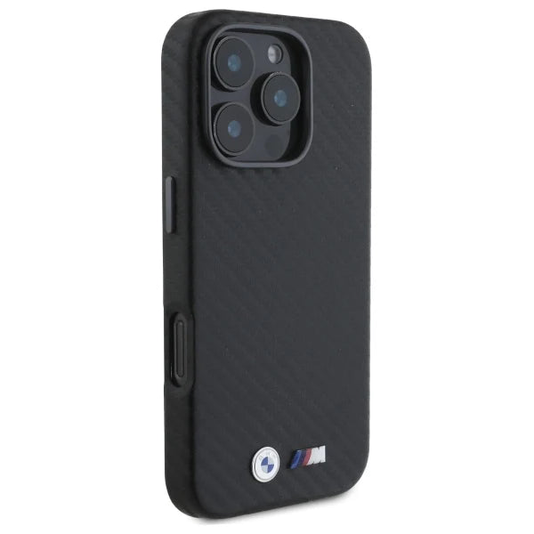 BMW M Handyhülle Carbon-Look – Schwarz – Für iPhone 16 Pro