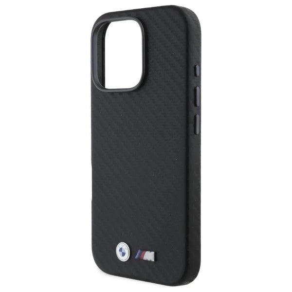 BMW M Handyhülle Carbon-Look – Schwarz – Für iPhone 16 Pro