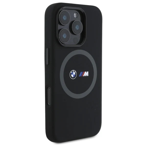 BMW M MagSafe Hülle für iPhone 16 Pro – Schwarz mit Logo & Magnetring-Design
