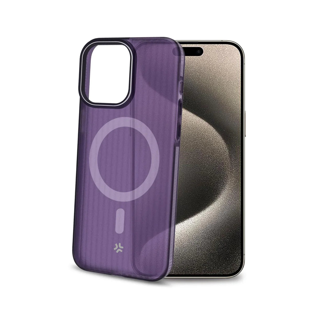 Celly MagSuit Hülle mit MagSafe für iPhone 16 – Violett Transparent