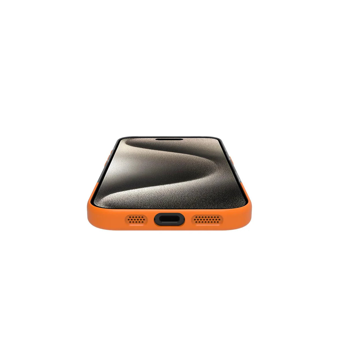 Celly MagSafe Hülle für iPhone 16 Pro – Stoßfeste Dual-Material Schutzhülle in Orange/Schwarz