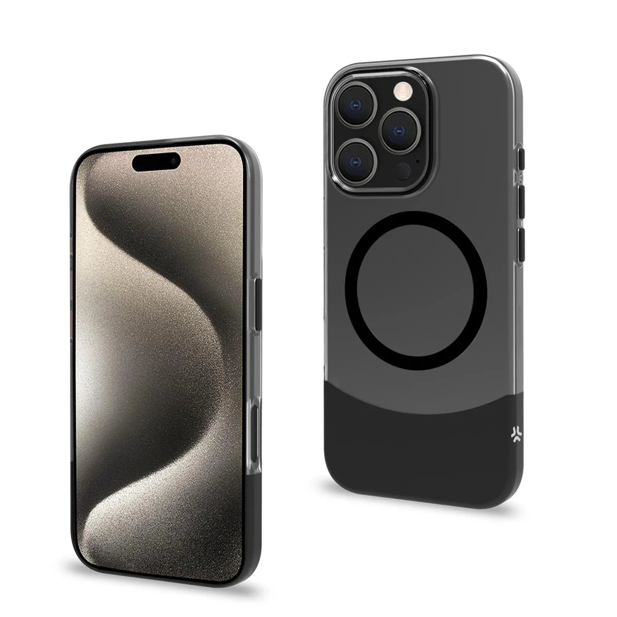 Celly MagDual Case – Schwarz Transparent mit MagSafe für iPhone 16 Pro Max
