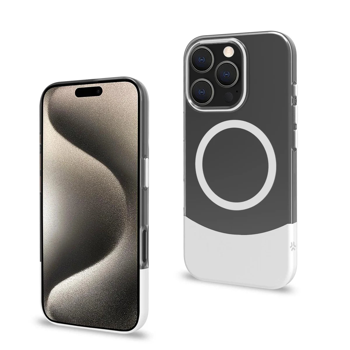 Celly MagSafe Dual-Hülle – Transparent/Weiß – Für iPhone 16 Pro