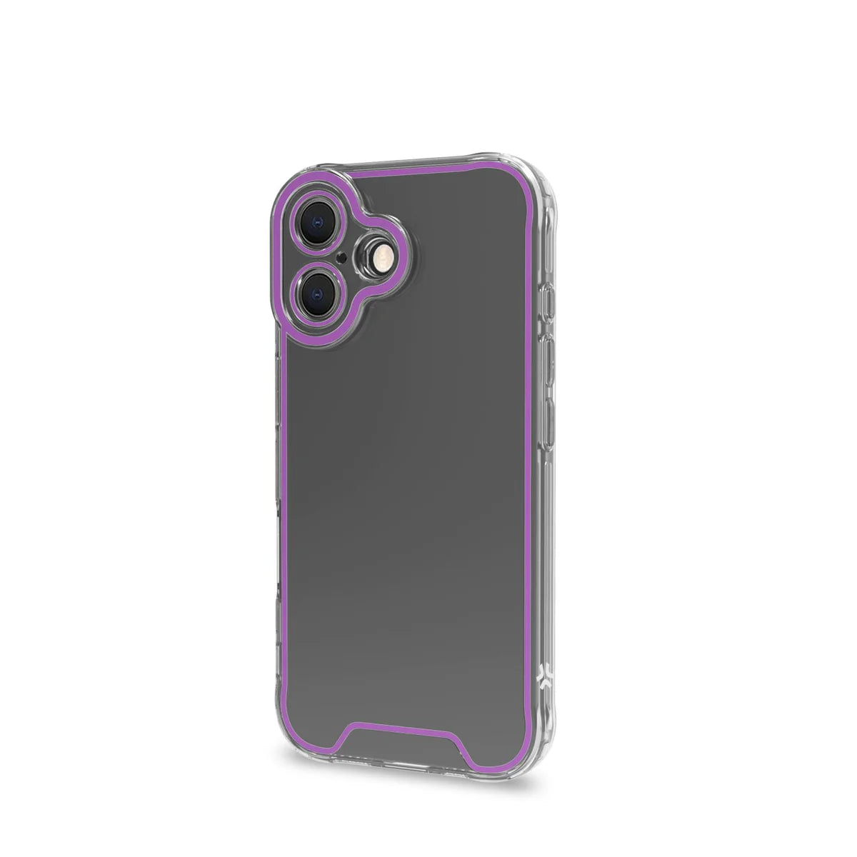 Celly GLOW Schutzhülle für iPhone 16 – Transparent mit violettem Akzent