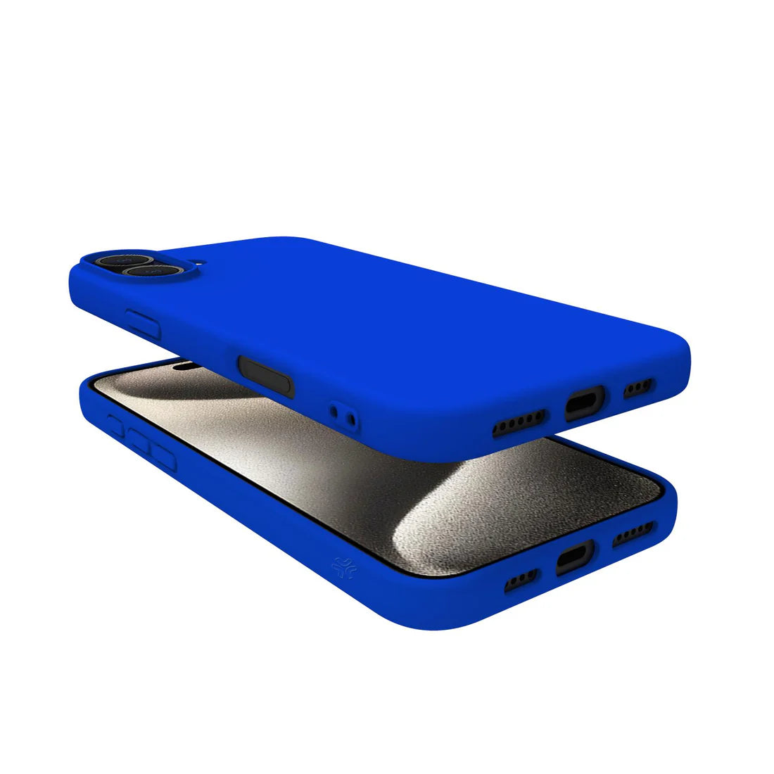 Celly Soft-Touch Cover für iPhone 16 Plus – Mattes Blau, maximaler Schutz