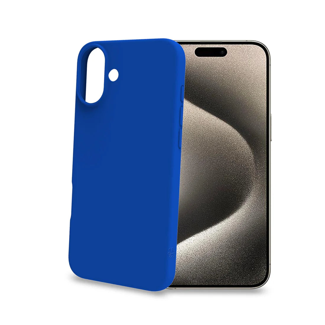 Celly Soft-Touch Cover für iPhone 16 Plus – Mattes Blau, maximaler Schutz
