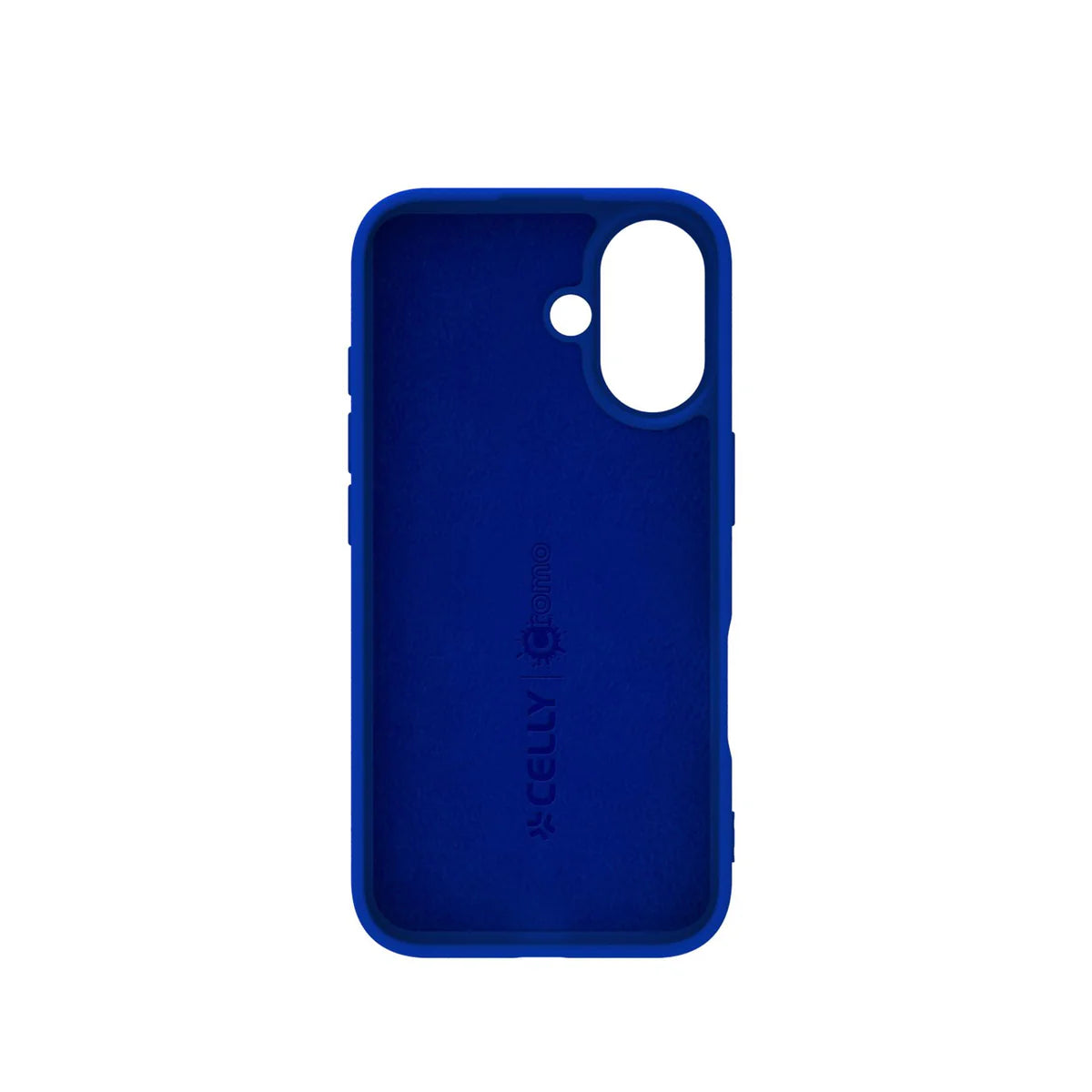 Celly Cromo Silikonhülle für iPhone 16 – Blau