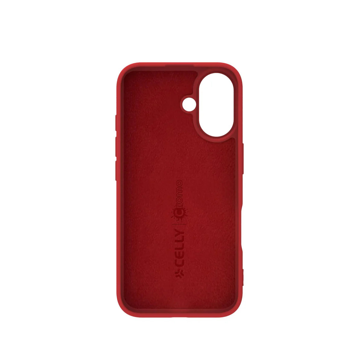 Celly Cromo Silikonhülle für iPhone 16 – Rot