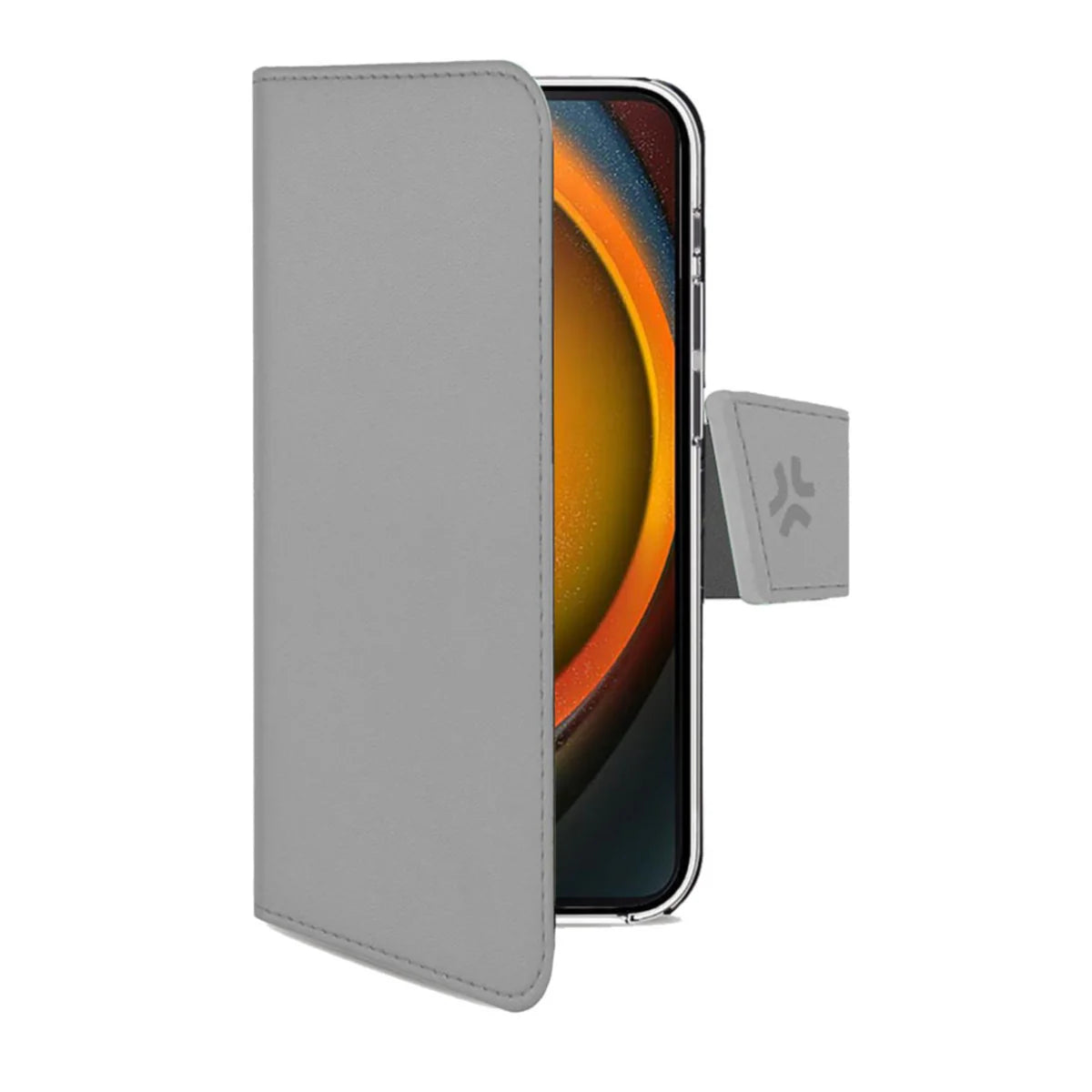 Celly Wallet Case für iPhone 16 Pro Max – Klapphülle mit Kartenfach in Grau