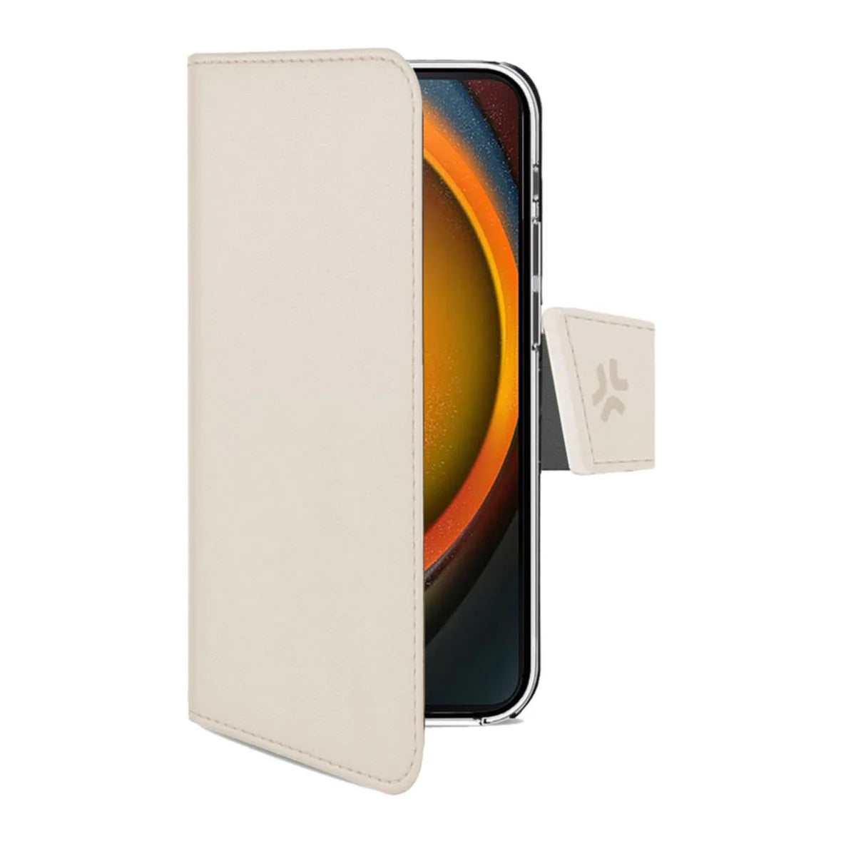 Celly Wallet Case für iPhone 16 Pro Max – Sandfarbenes Klappetui mit Kartenfach