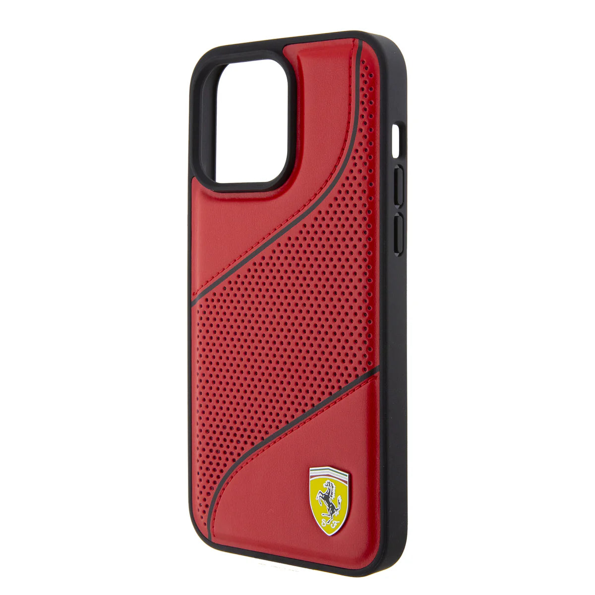 Ferrari Perforated Leather Hardcase für iPhone 15 Pro Max – Rot