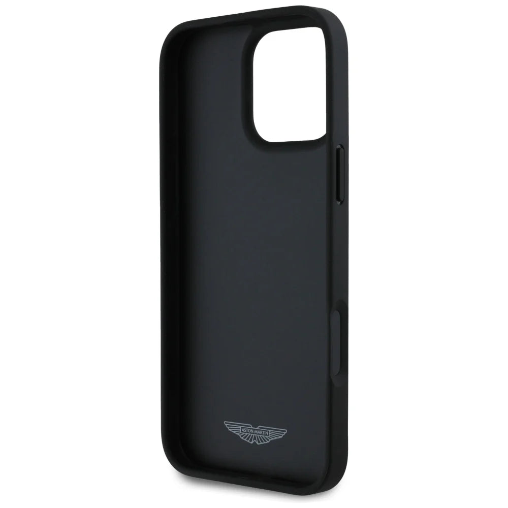 Aston Martin Leder Case – Schwarz für iPhone 16 Pro Max