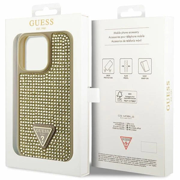 GUESS Hülle für iPhone 16 Pro – Pink Glitter mit MagSafe