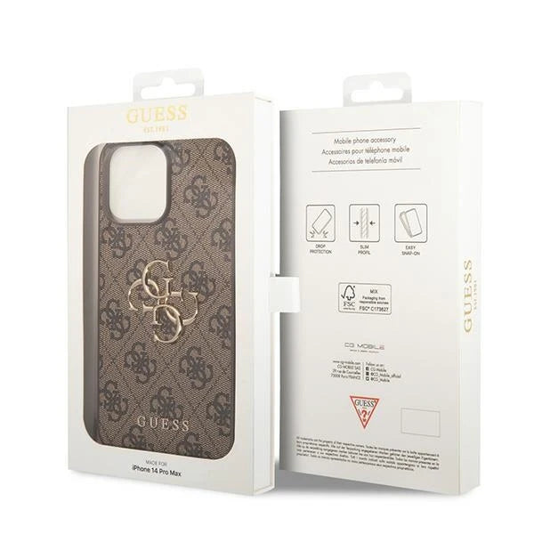 Guess 4G Brown Hardcase für iPhone 15 Pro Max – Braun