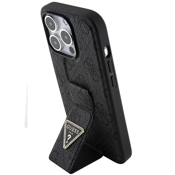 Guess Stand Case Hülle für iPhone 15 Pro Max – Schwarz mit Logo