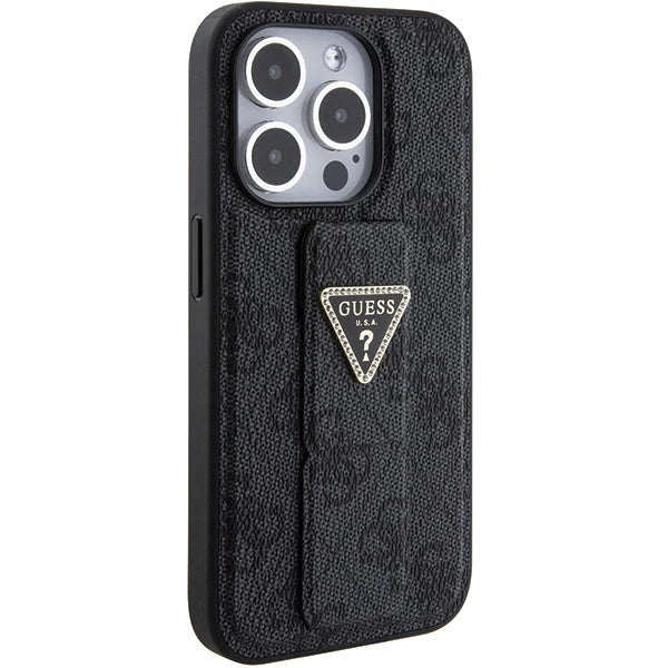 Guess Stand Case Hülle für iPhone 15 Pro Max – Schwarz mit Logo