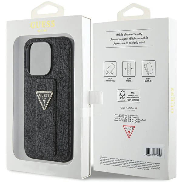 Guess Stand Case Hülle für iPhone 15 Pro Max – Schwarz mit Logo