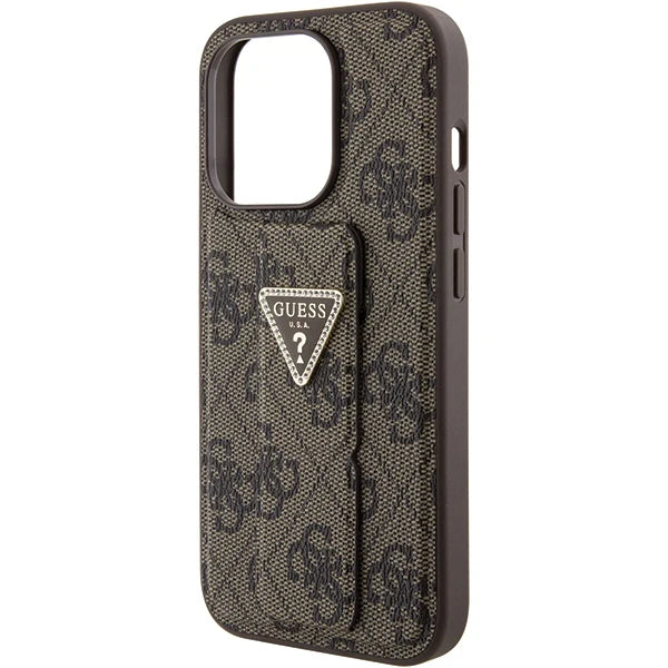 Guess 4G Hülle mit Standfunktion für iPhone 15 Pro Max – Braun