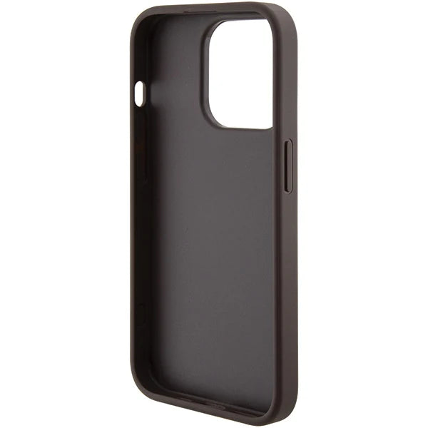 Guess 4G Hülle mit Standfunktion für iPhone 15 Pro Max – Braun
