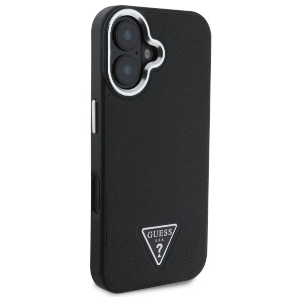 GUESS Triangle Logo Hülle – Elegantes Case für iPhone 16 (Schwarz)