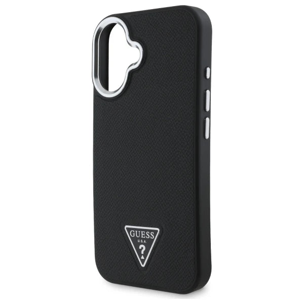 GUESS Triangle Logo Hülle – Elegantes Case für iPhone 16 (Schwarz)