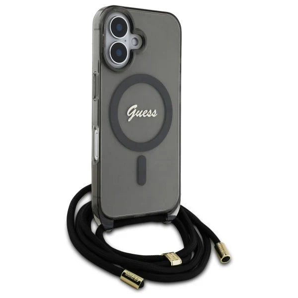 Guess Crossbody Hülle mit Trageband & MagSafe – Transparent für iPhone 16 | LimTel Accessoires