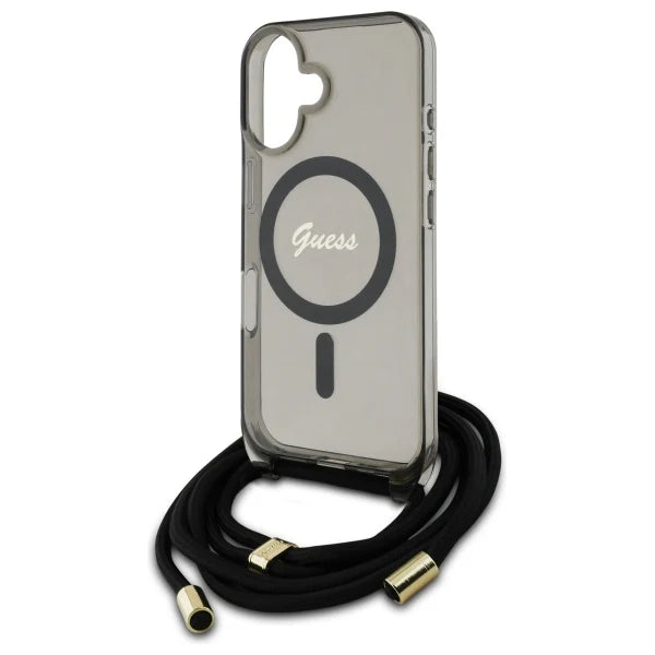 Guess Crossbody Hülle mit Trageband & MagSafe – Transparent für iPhone 16 | LimTel Accessoires