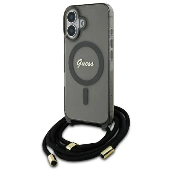 Guess Crossbody Hülle mit Trageband & MagSafe – Transparent für iPhone 16 | LimTel Accessoires