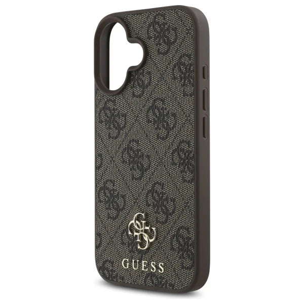 GUESS 4G Jacquard Schutzhülle – iPhone 16 Case mit Logo-Muster & Gold-Emblem