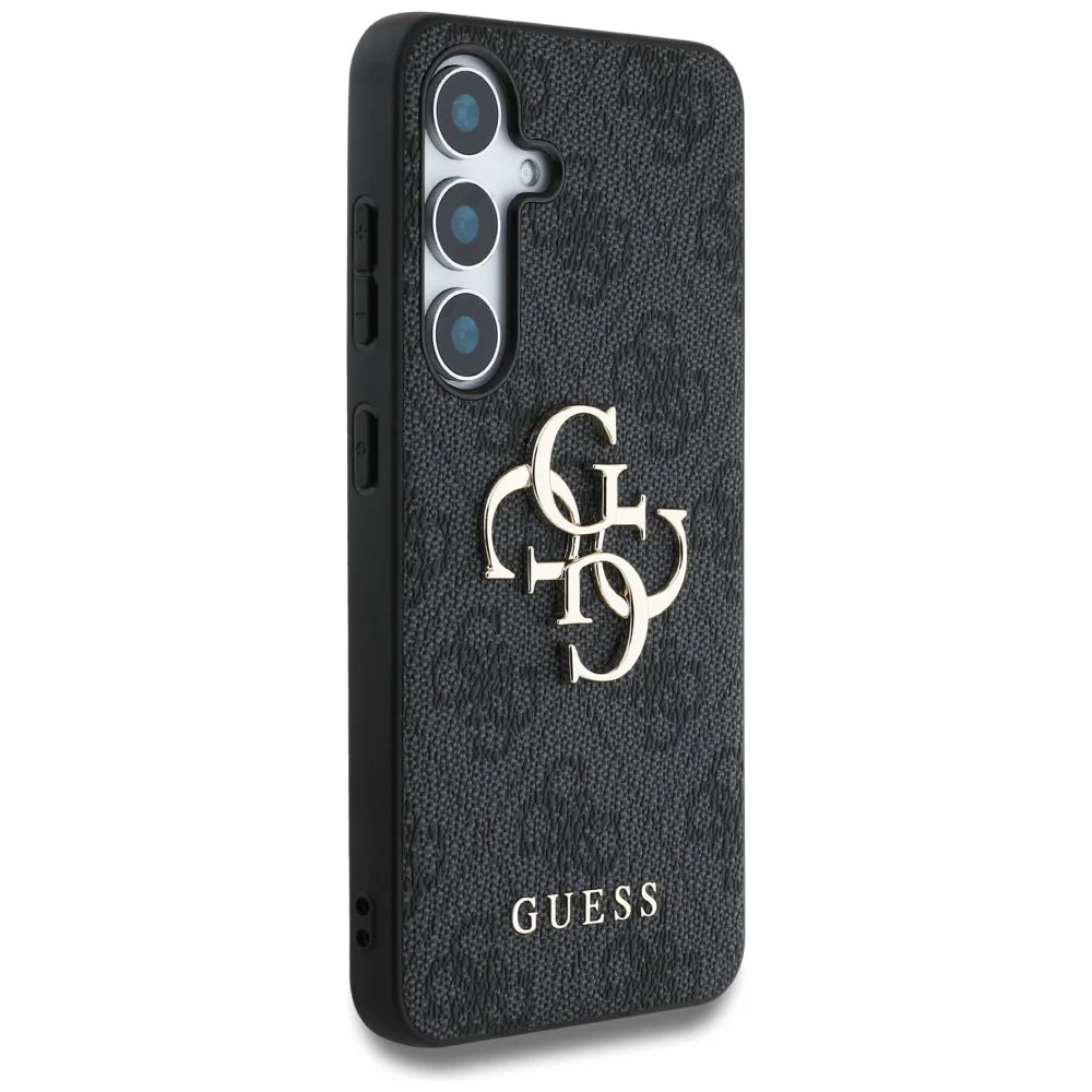 Guess 4G Logo Hardcase für Samsung Galaxy S25 – Schwarz/Gold
