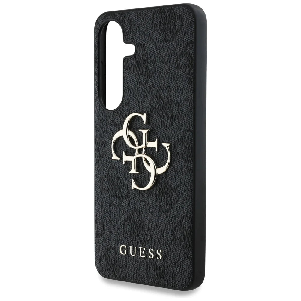Guess 4G Logo Hardcase für Samsung Galaxy S25 – Schwarz/Gold