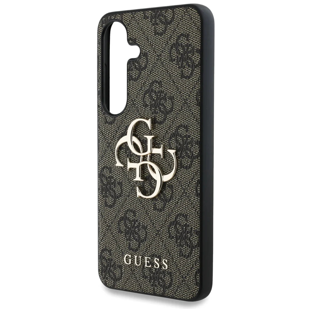 Guess 4G Logo Hardcase für Samsung Galaxy S25 – Braun/Gold