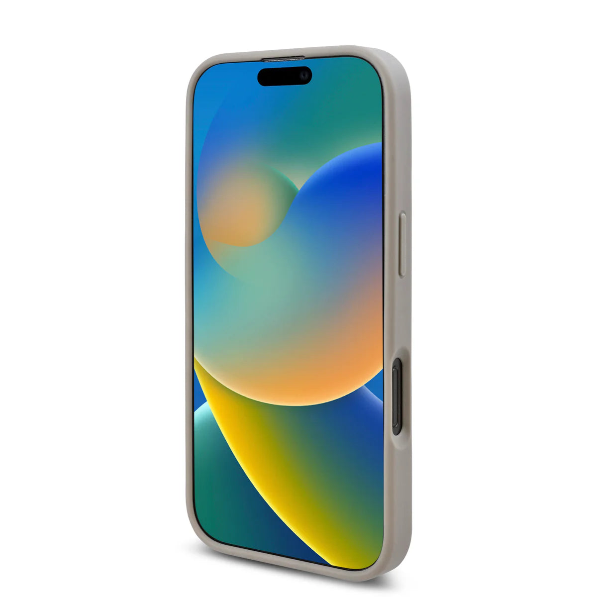 GUESS Glitter Strass Hülle mit Logo – für iPhone 16 (Silber)