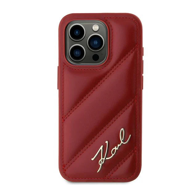 Karl Lagerfeld Quilted Hülle für iPhone 15 Pro Max – Rot