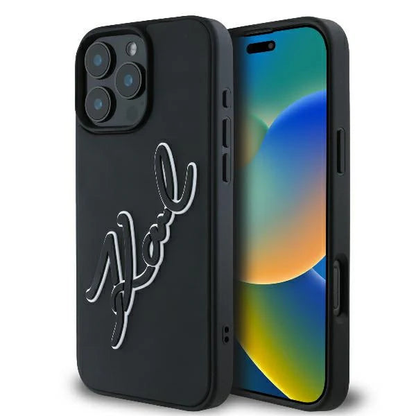 Karl Lagerfeld Hülle Schwarz für iPhone 16 Pro – Minimal. Edel. Iconic.