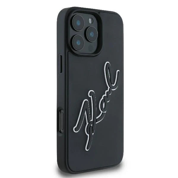 Karl Lagerfeld Hülle Schwarz für iPhone 16 Pro – Minimal. Edel. Iconic.