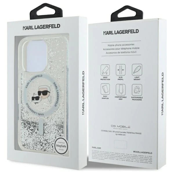 Karl Lagerfeld Glitzer Hülle iPhone 16 Pro – Silber | LimTel Accessoires